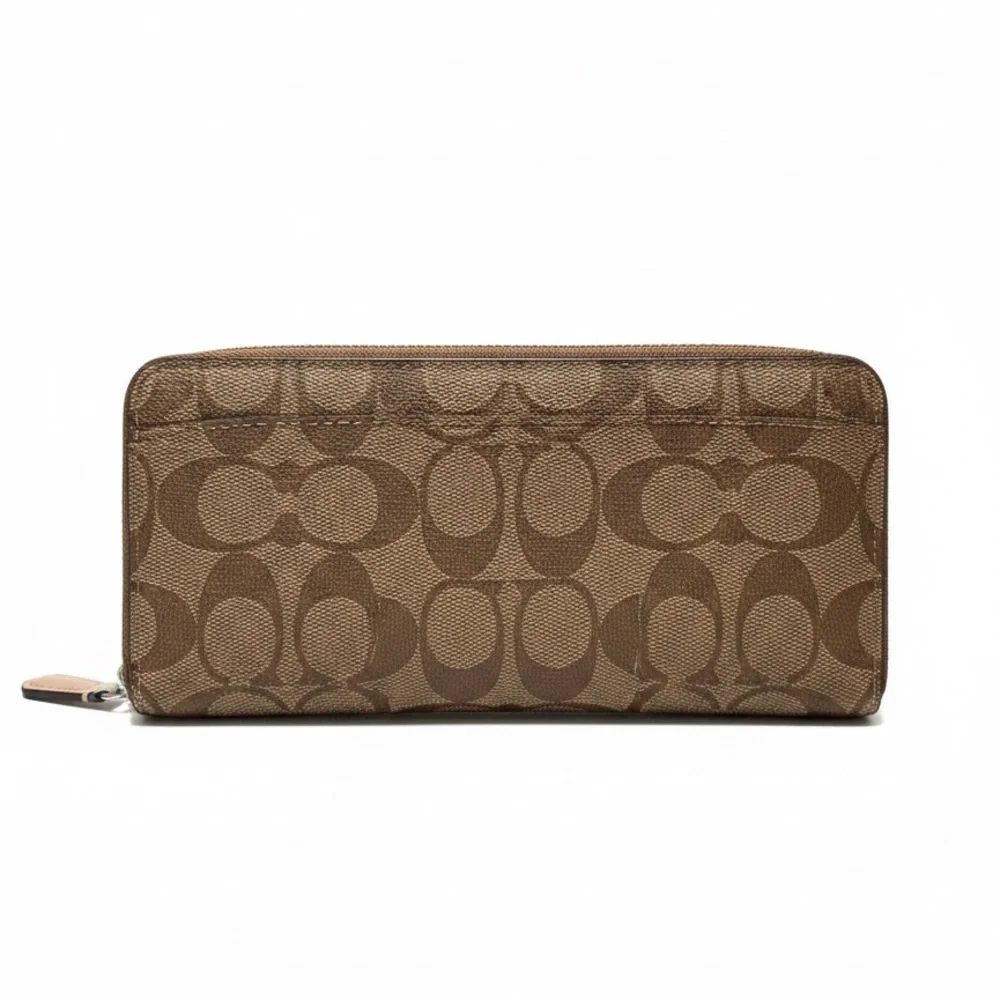 Coach Brown and Cream Zip Wallet - Picture 2 of 6